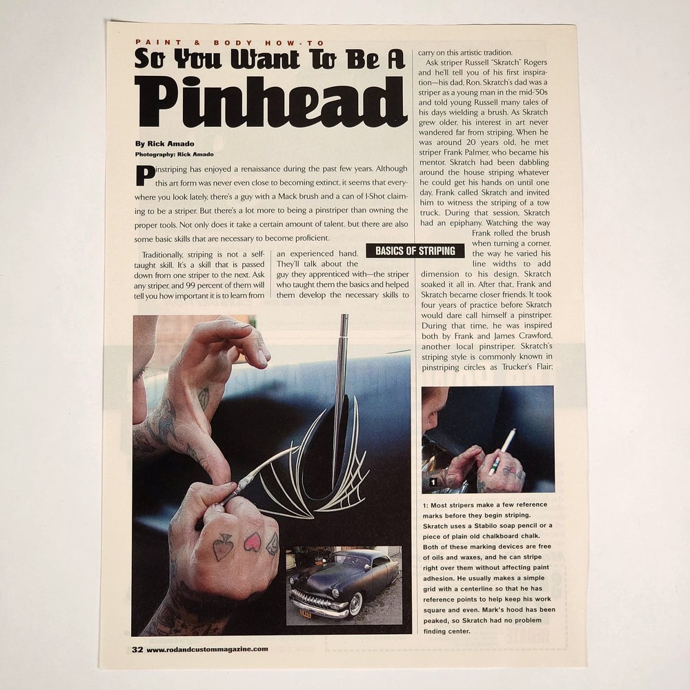 Vintage Pinstriping How To 8-Page DIY Backyard Garage Wall Art Advertising 2002